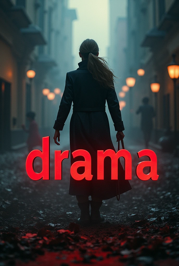 Create an image in which the word Drama is written in the middle.