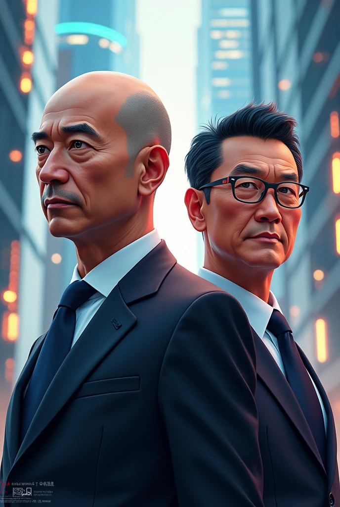 MAKE AN ILLUSTRATION OF JEFF BEZOS AND JACK MA