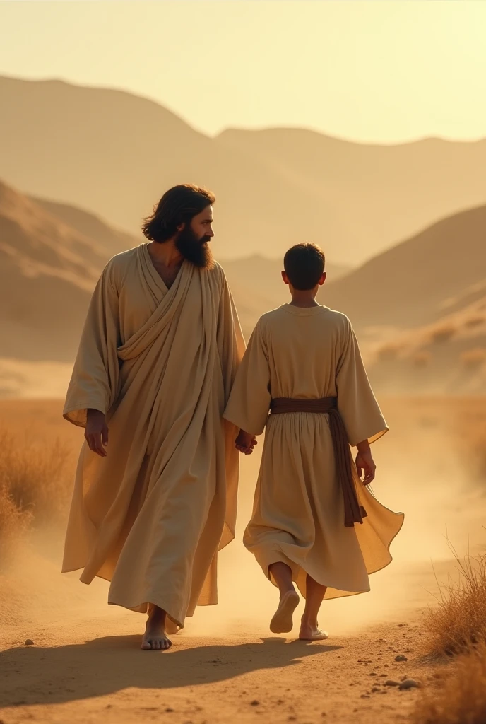A man with short black hair walking behind Jesus 