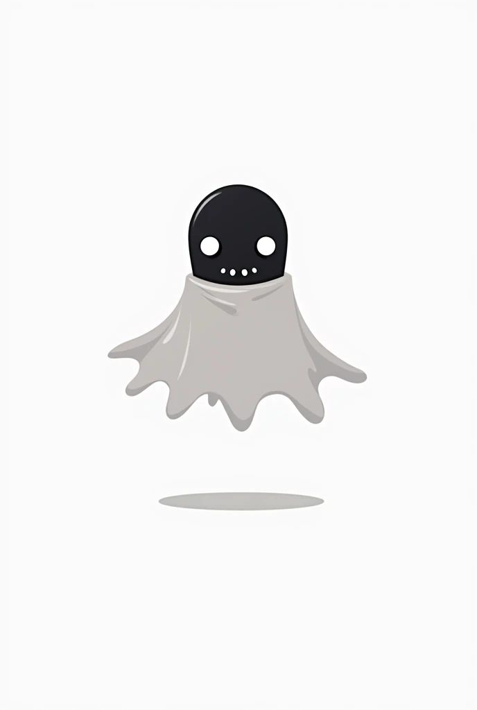 Logo video game company, an octopus wearing a bedsheet pretending to be a ghost, flat icon, black and white, black octopus, white bedsheet 