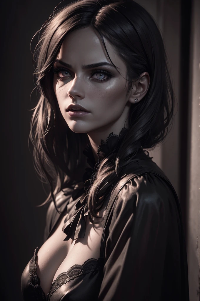 (best quality,4k,8k,highres,masterpiece:1.2),ultra-detailed,(realistic,photorealistic,photo-realistic:1.37),highly detailed gothic forced feminization scene,humiliated woman on display,dramatic lighting,dark moody atmosphere,(horror,gothic:1.2),(detailed facial features,beautiful detailed eyes,beautiful detailed lips,extremely detailed face:1.4),skin tight latex dress,standing in a dark room with spotlight,moody shadows,dramatic camera angle,high contrast,muted color palette,(cinematic,dramatic:1.2)