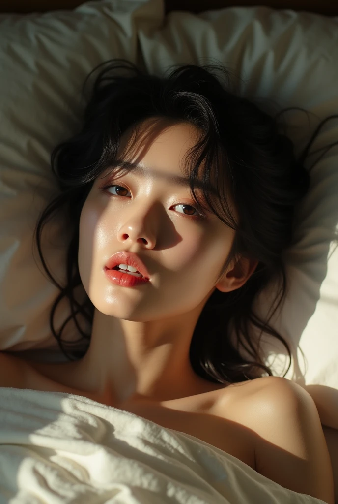 extremely quality photo, sharp focus, epic realism, realisitic, source_photo, proper alignment, young japanese actress, orgasmic climax, at bed