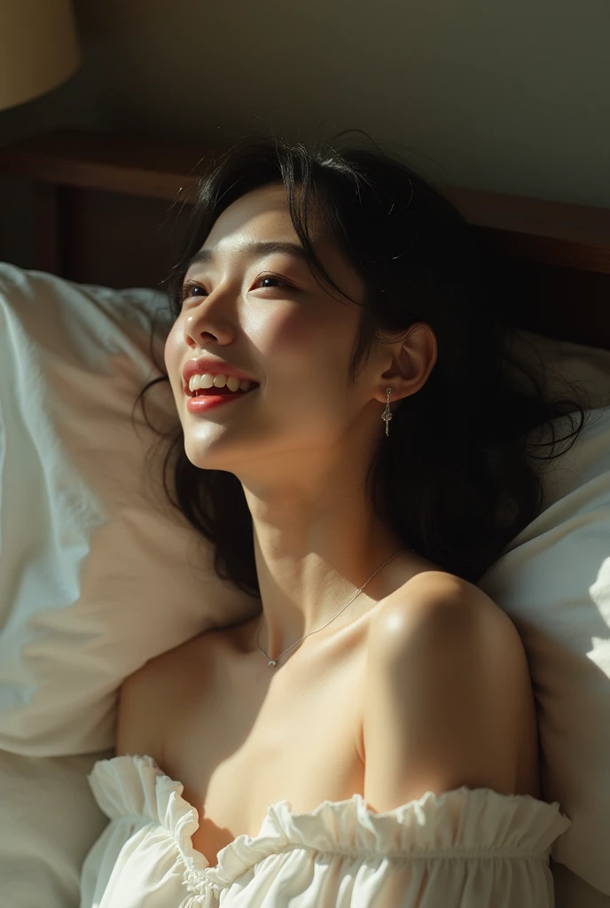 extremely quality photo, sharp focus, epic realism, realisitic, source_photo, proper alignment, young japanese actress, orgasmic climax, at bed