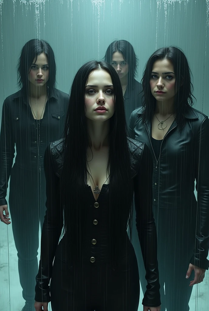Create image with name EVANESCENCE raining mirrored