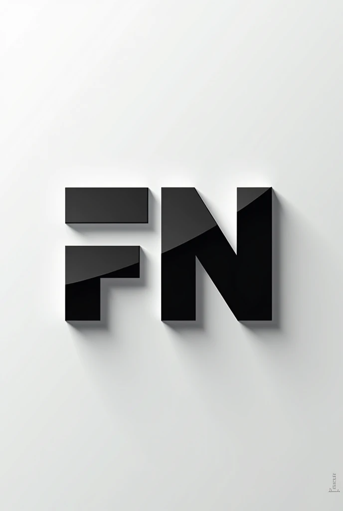 A logo with the initials FN in metallic black and white 