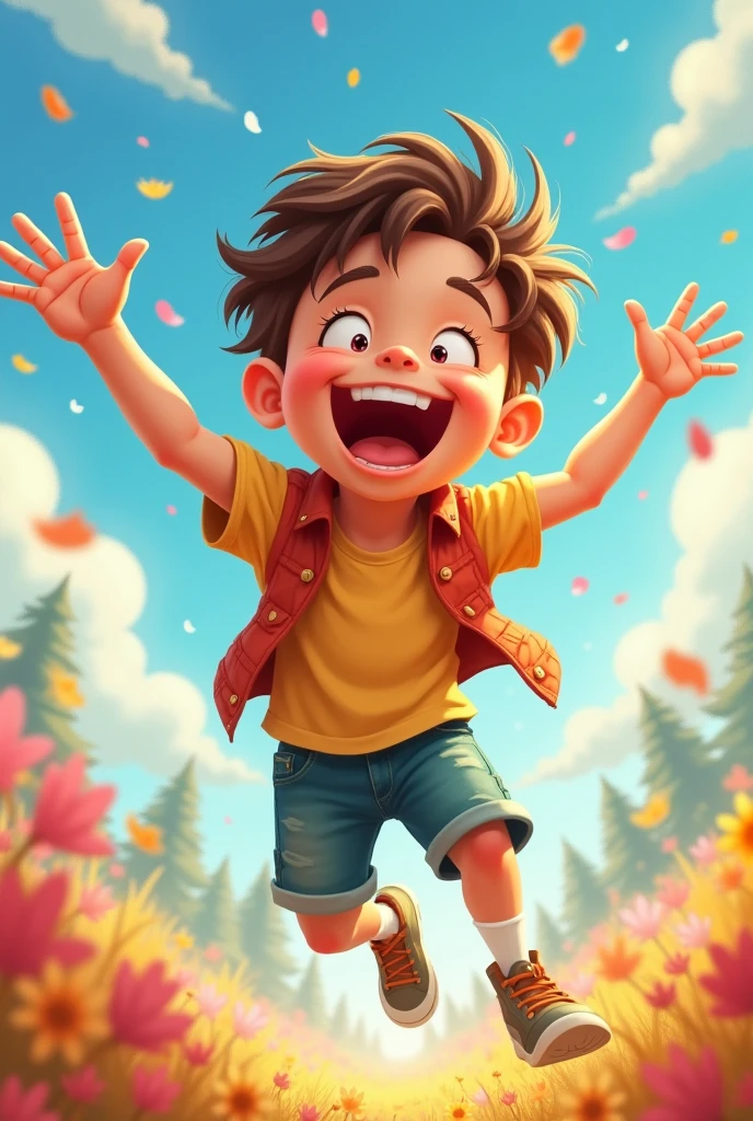 Very very super happy boy, the happiest in the universe