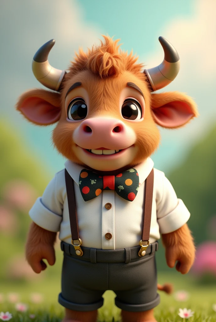 Baby bull with clothes