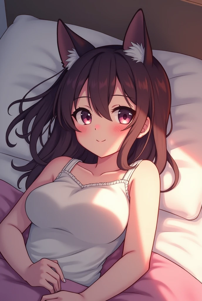 Anime girl , lying a bed , boy , FUCKING

