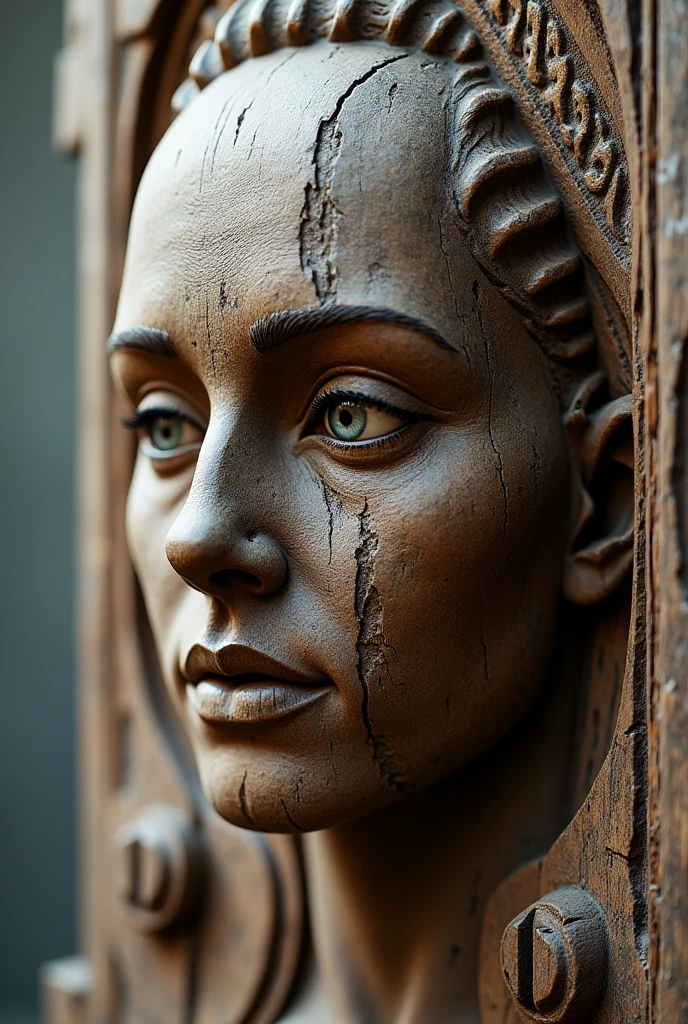 Photo or illustration of a nailed head. You can use an image that highlights the details of the carving.