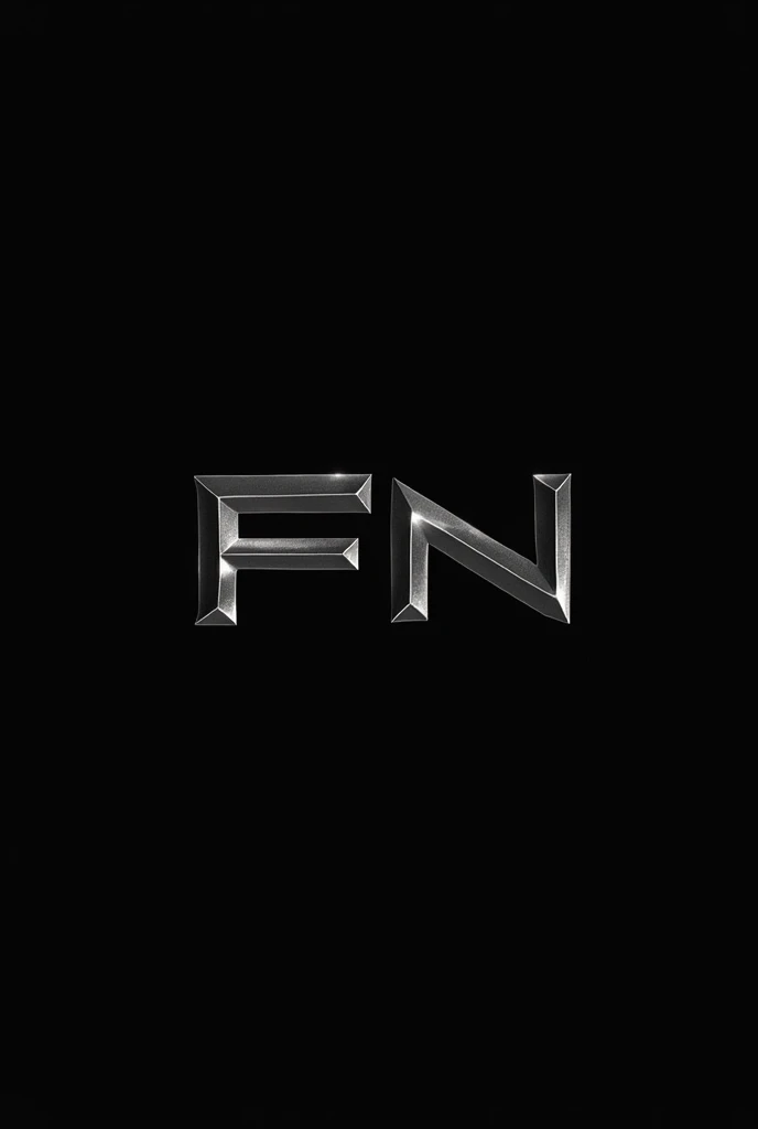 A logo with the word FN LIDERES in metallic black and white with a black background