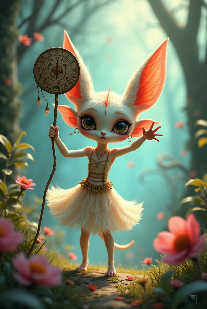 A pucheina with a blocking sign in her hand
