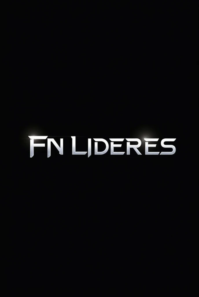 A logo with the word FN LIDERES in black and metallic white on a black background 