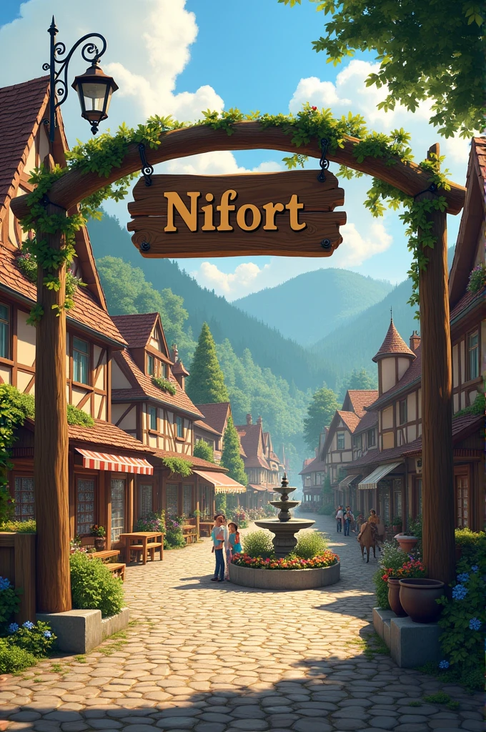 A town inhabited by people who have the name of Nifort on a sign