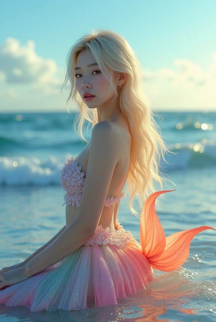Byun baekhyun how does it sound woman, with the colored tail, blond hair, at sea