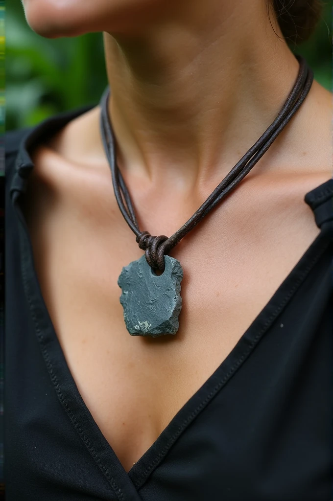 Slate necklace with leather