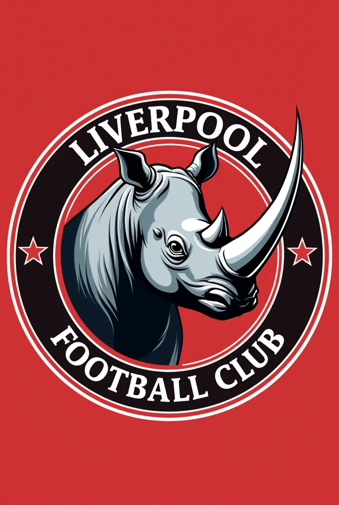Give me a logo for a football team. You can use the “Liverpool Football Club” logo as a base. But instead of the bird you put a rhinoceros.