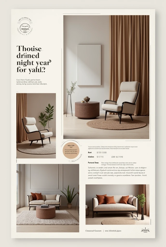 Leaflet with advertising of a furniture store