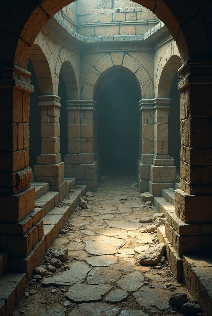 a room with active traps, like spikes and arrows emerging from the ground.