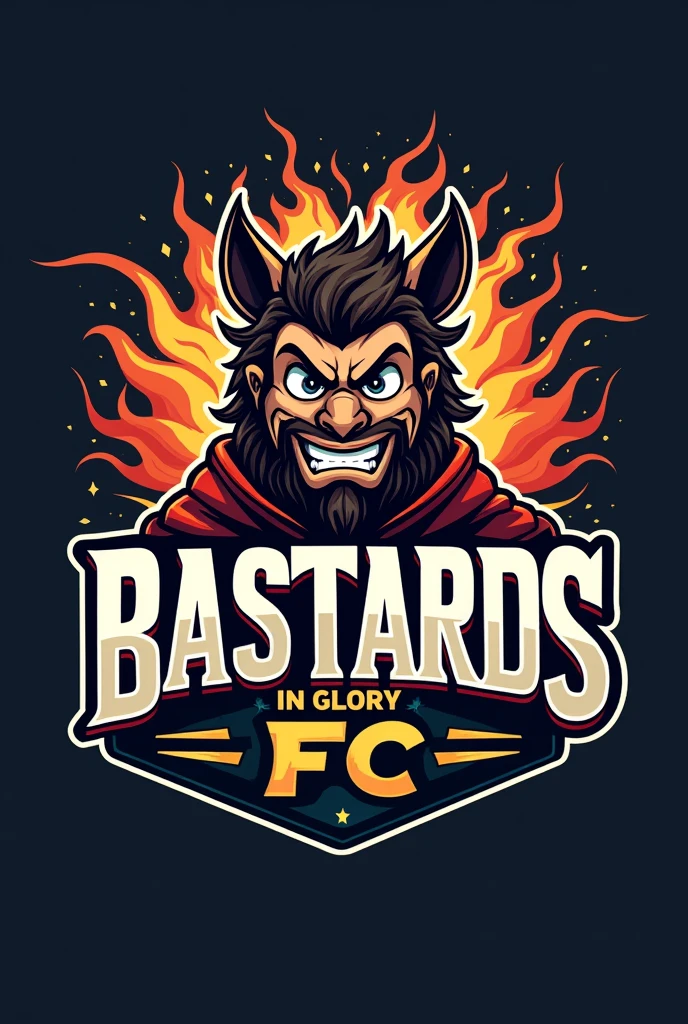 Logo of a funny futsal team titled "bastards in glory FC"