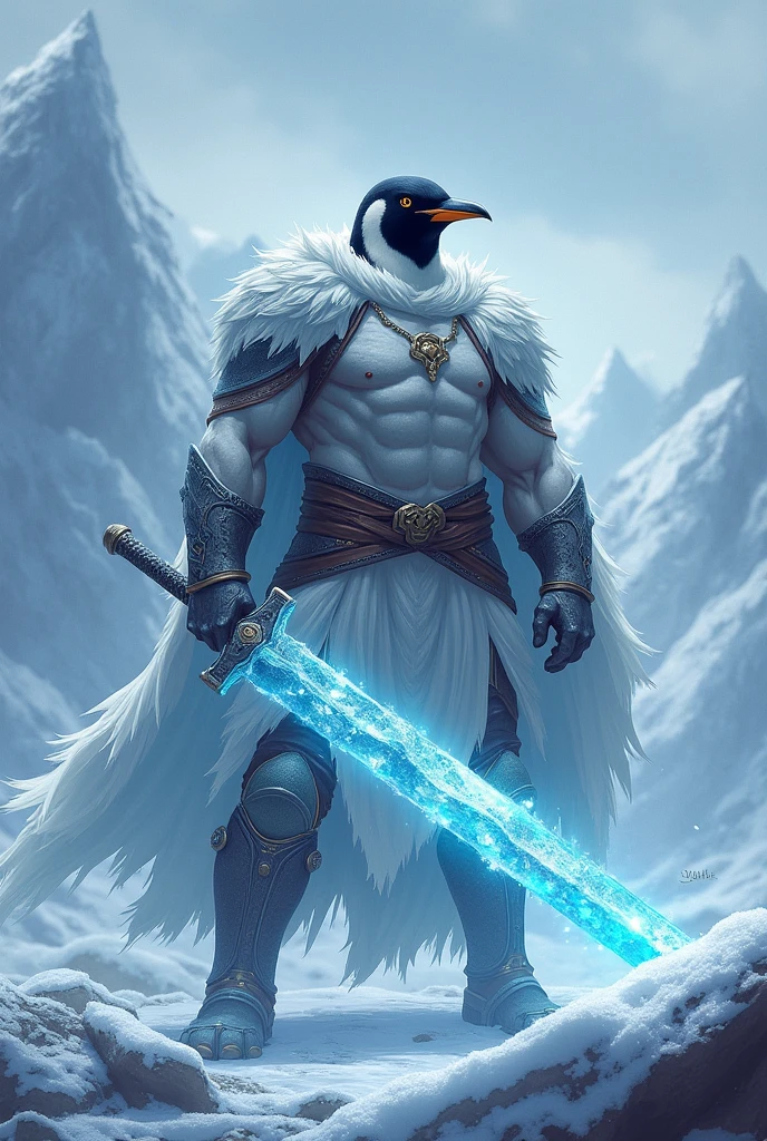 warrior, pengu head, great ice sword, neve
