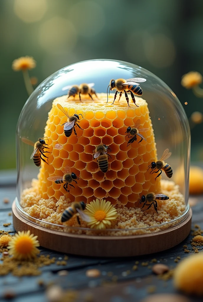 Beehive inside a petri dish