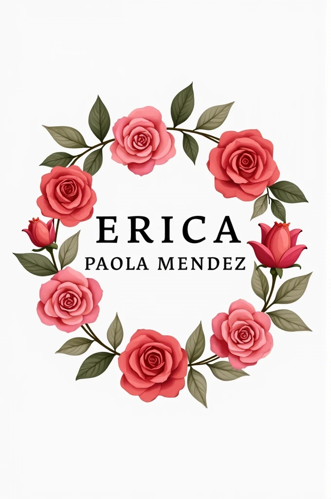 Logo of the name Erica Paola Mendez and with roses