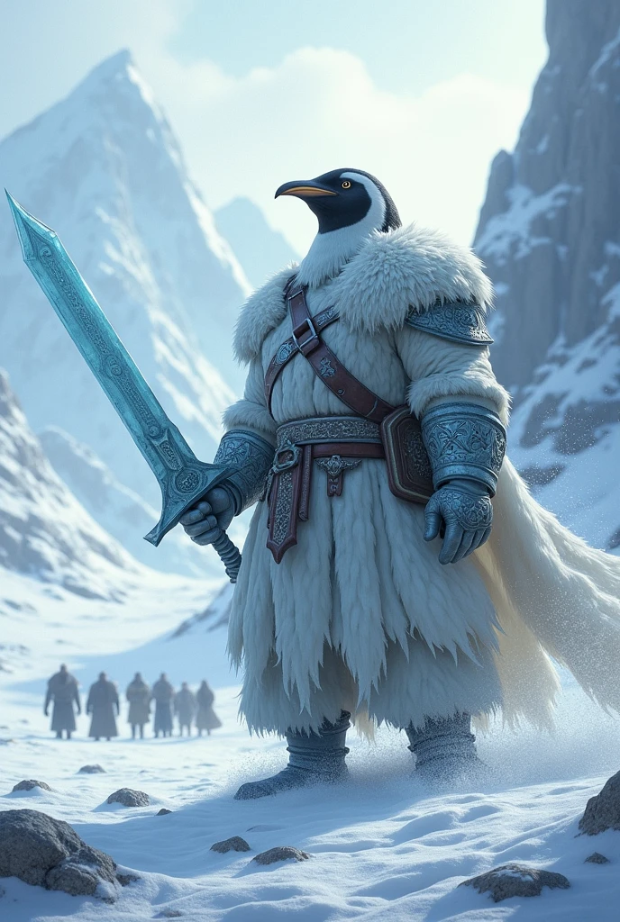 warrior, pengu head, great ice sword, neve, ten mens