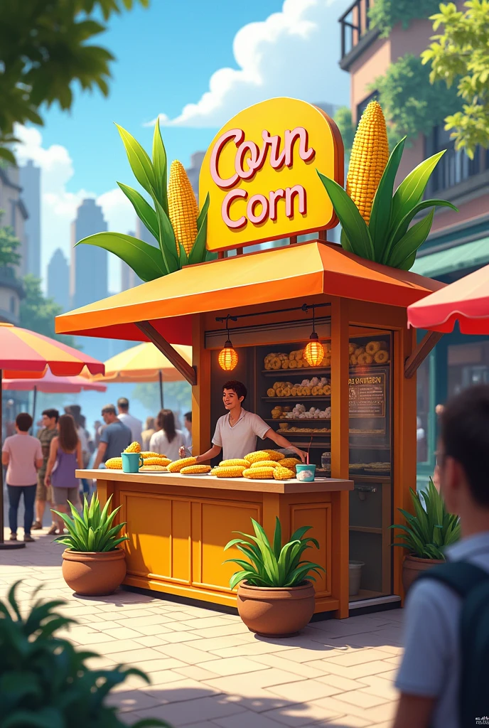 A modern outdoor corn stand

