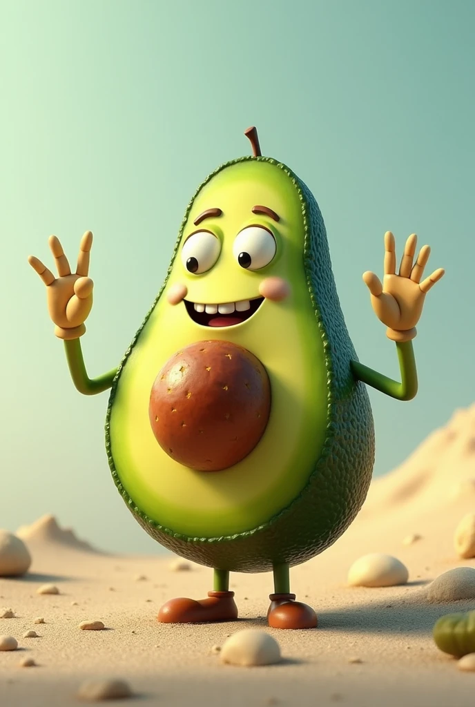 Palta con ojos tomando un signo 🚫 con las manos 