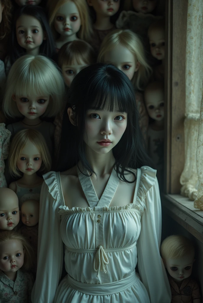 House of Terror、Beautiful Japanese idol girl turned into a doll、Surrounded by dolls