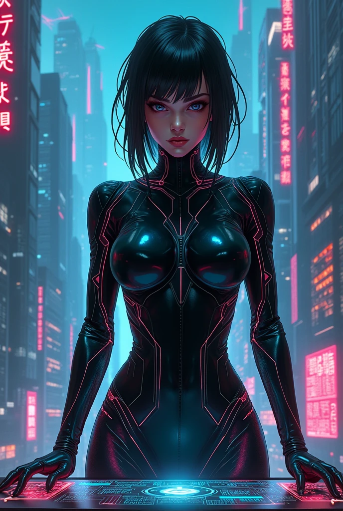 Kod in latex catsuit