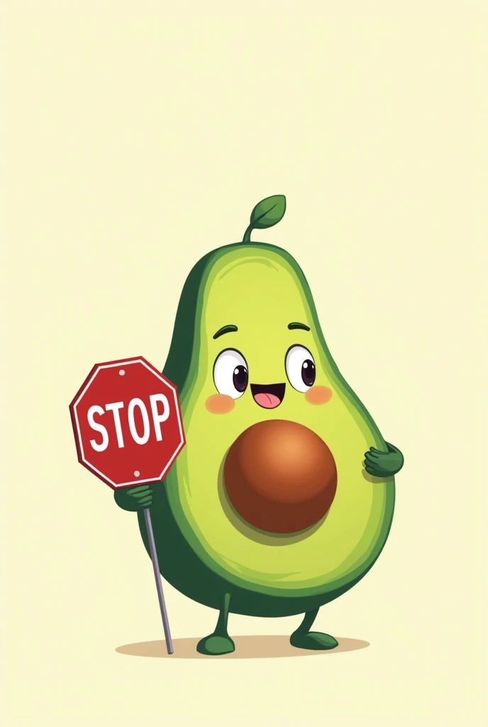 Avocado with eyes taking a sign 🚫