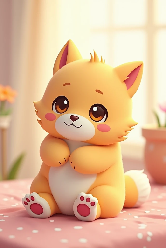 make a very cute humanoid furry with big thighs 