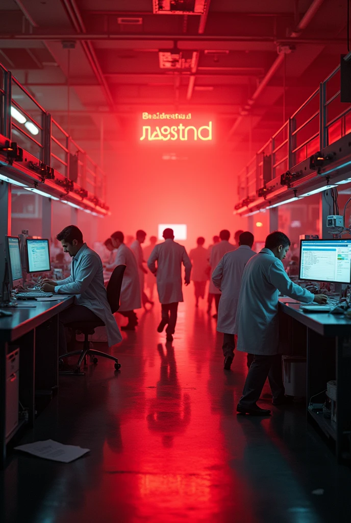 Red alarm of a laboratory ringing 