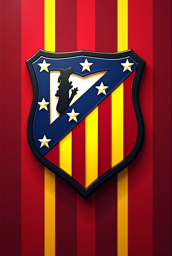 Create a symbol of a club called Atlético de Barcelona with the colors of the Barcelona flag written CAB