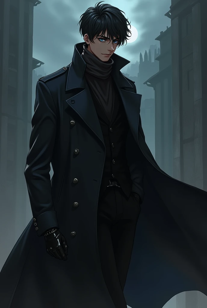 Anime guy wearing trench coat wallaper. Less emo
