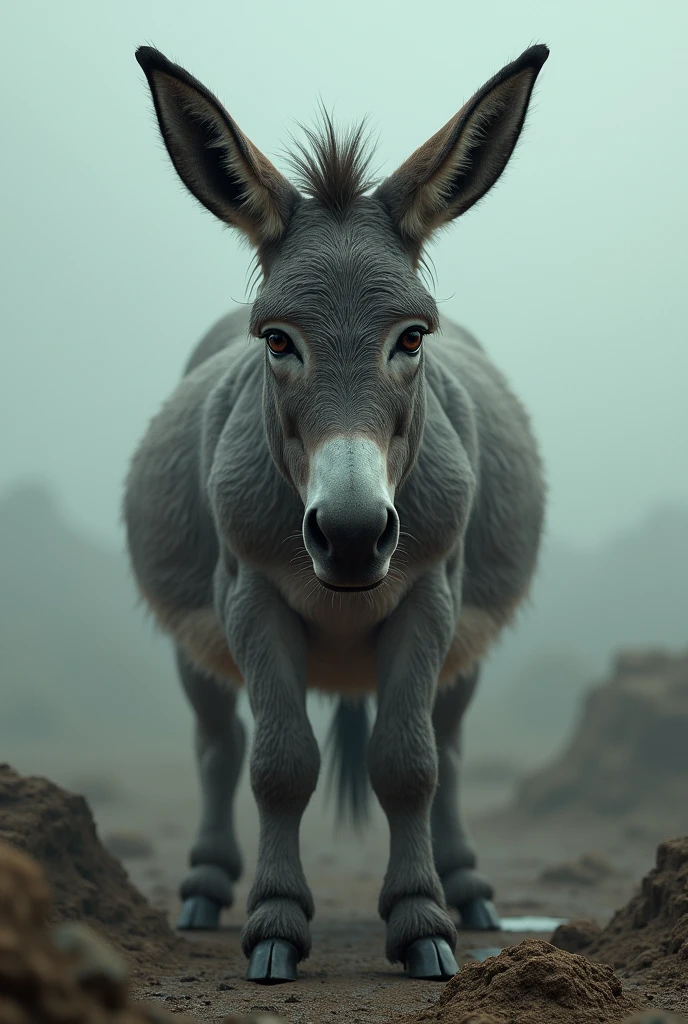 A sad donkey