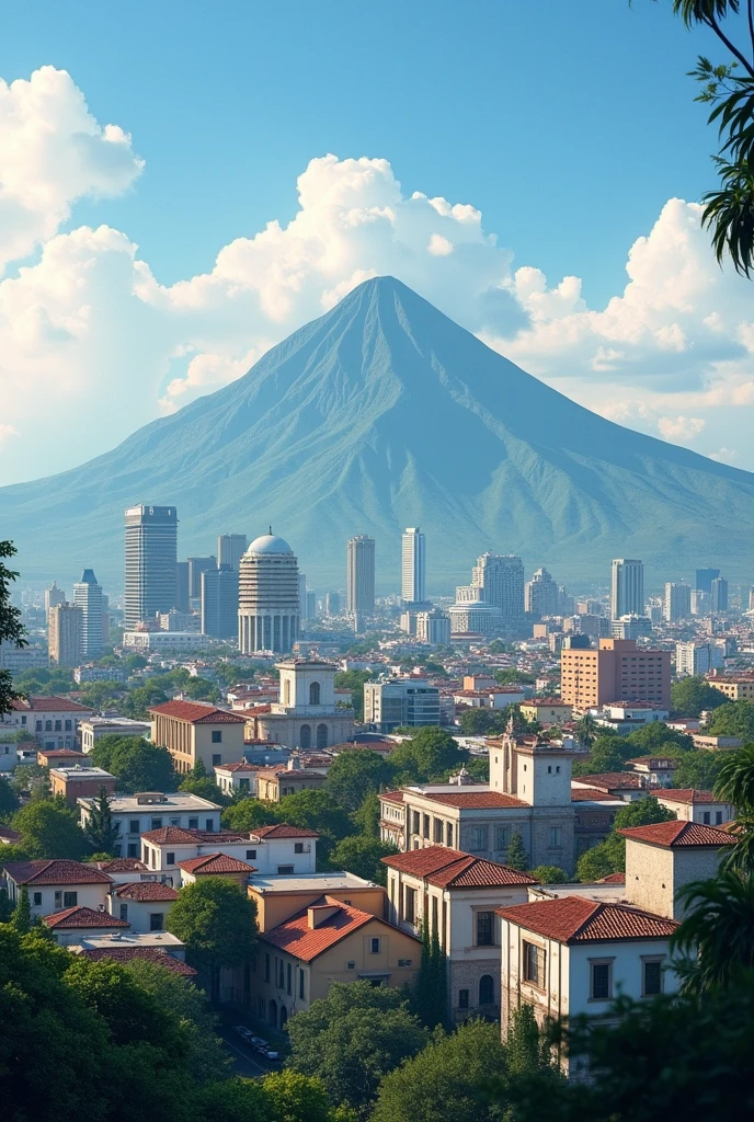 create a skyline in the tepic city less taller with a view to the sanganguey