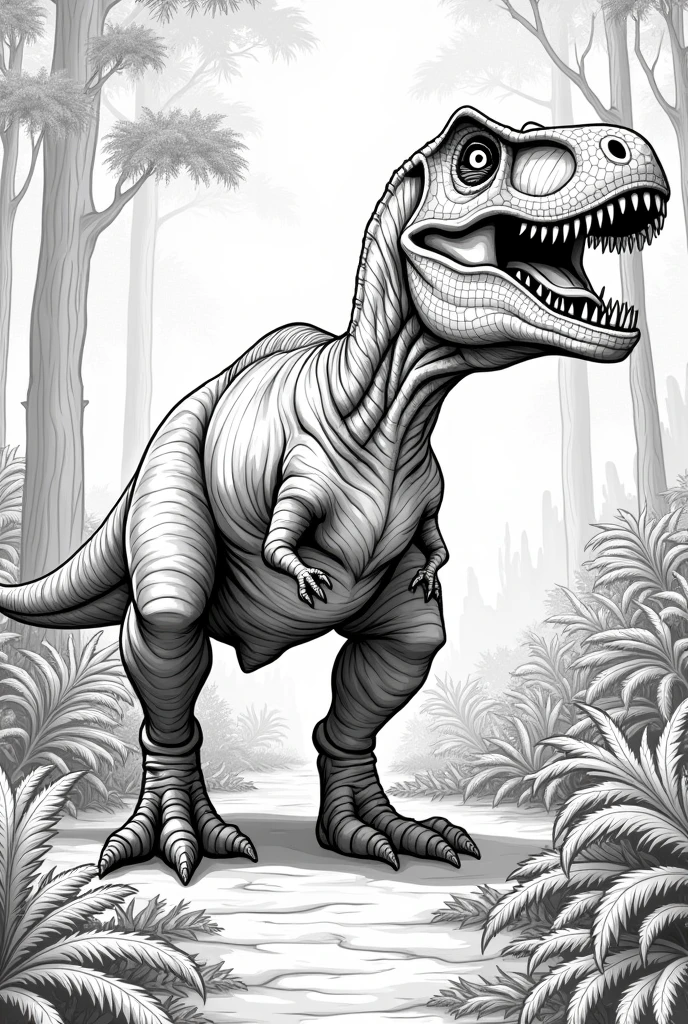 CREATE AN IMAGE OF A Tyrannosaurus Rex TO COLOR