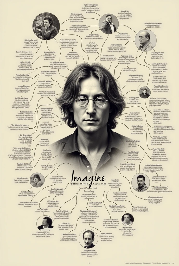 Mind map about music "imagine" by John Lennon