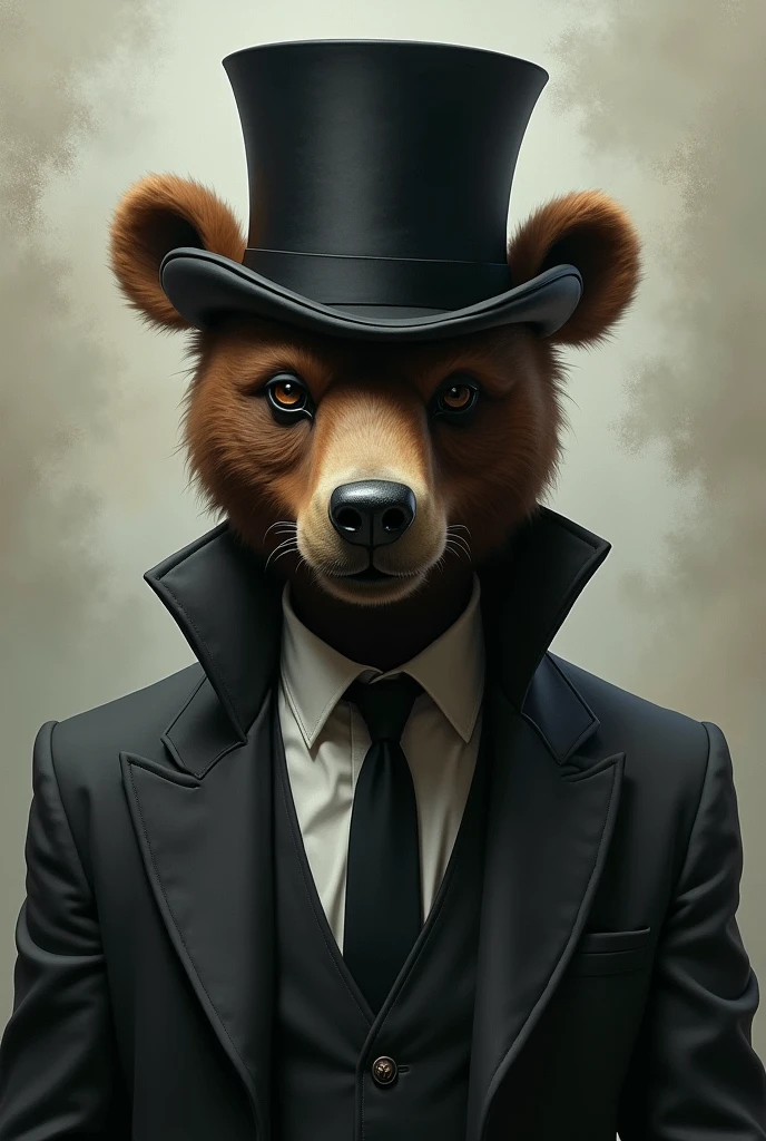 Guy with bear mask with a top hat