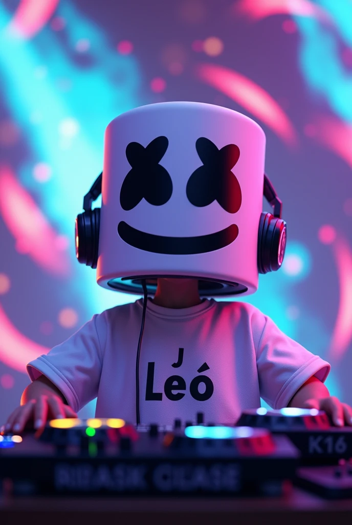 DISNEY PIXAR MARSHMELLO DJ WITH A T-SHIRT THAT SAYS DJ LEO