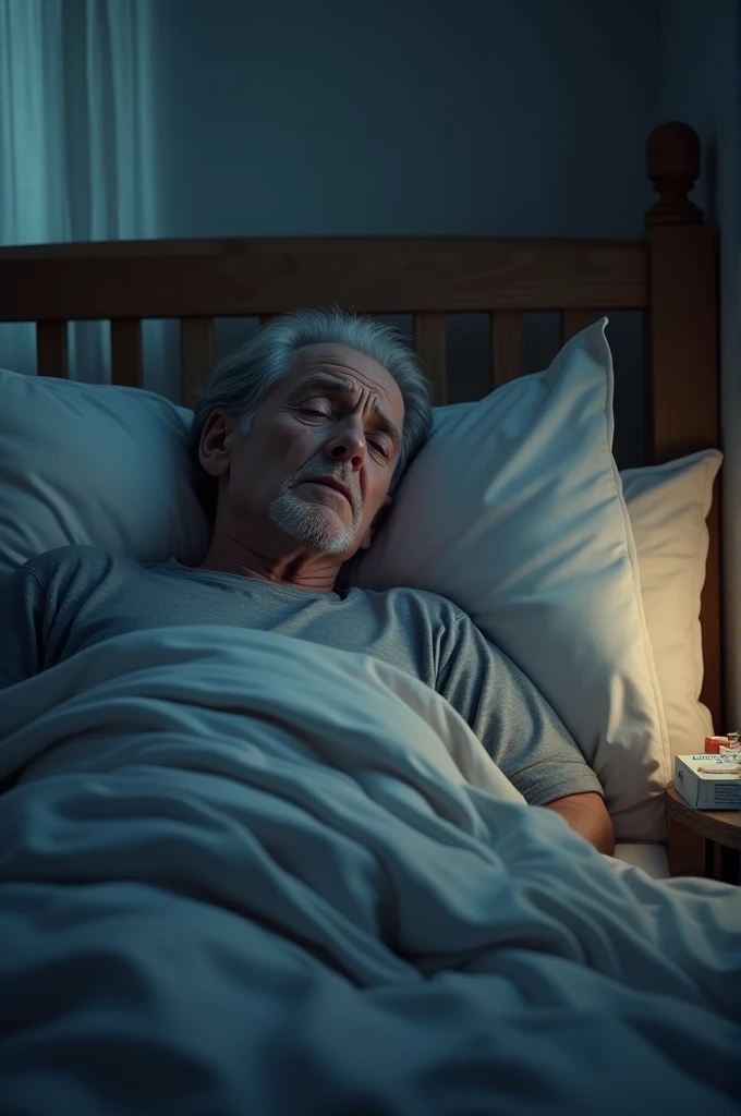 A man sick with the flu
