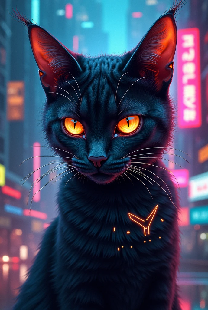 Digital currency icon with cyberpunk cat references
