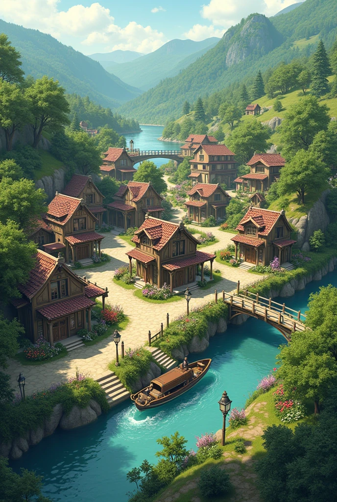 Small community near a river 