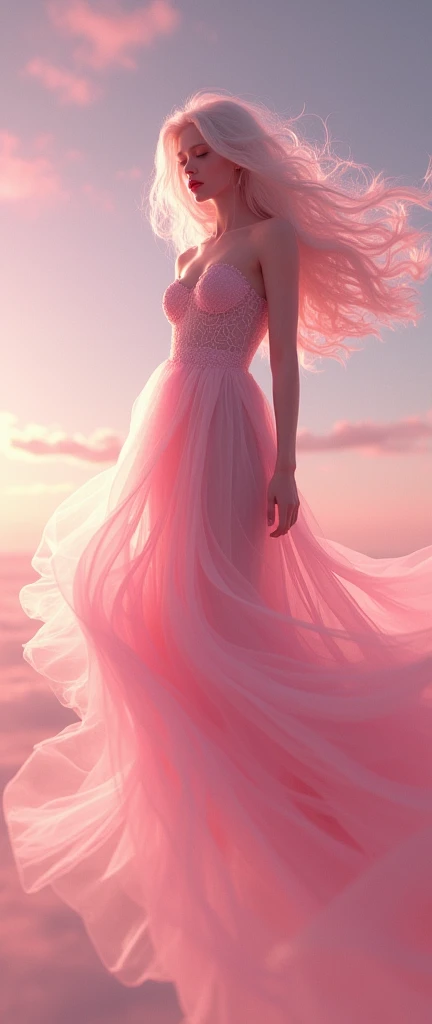 (masterpiece,Distinguished Quality,Mirror-like,Cinematic Experience,insanely detailed,absurdres),8k,wallpaper,(Ray Tracing),1 female,,Beautiful Shii Women,(God the Lady of Light is floating in the air:2.0),(front:2.0),(A body with a light pink dress:2.0),BREAK(pink Hair:2.0),(White skin,pink lips:2.0),Portrait of a goddess,(god々Shii:2.0),(fantasy digital art:2.0),(Upper body close-up:2.0),(super sexy:2.0),(Diffuse reflection of light:2.0),BREAK(The background is the beautiful Aurora:2.0),(Beautiful face,Detailed face,Beautiful skin texture:1.3,Beautiful Hair),(Detailed hands:2.0),(Beautiful hands:2.0)