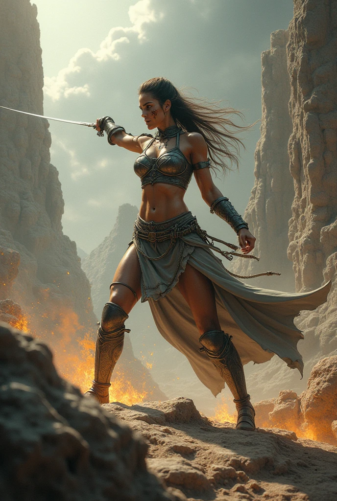 A woman fighting