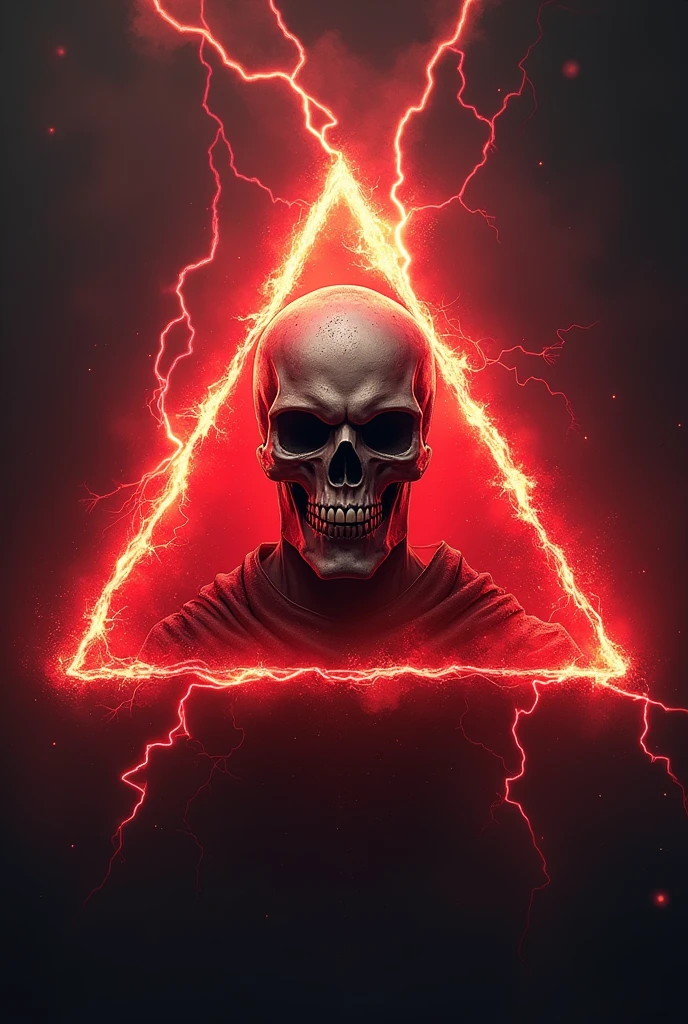generates a red triangular warning image with a skull and electricity
