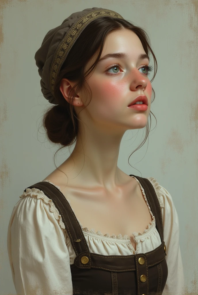 Young german woman, wearing bongad