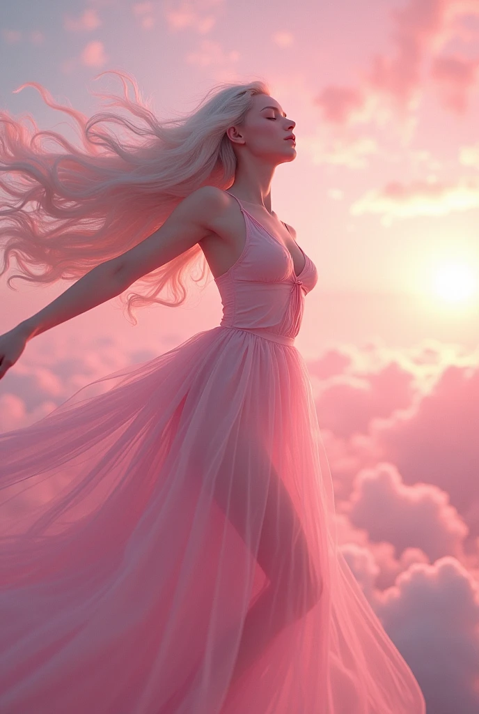 (masterpiece,Distinguished Quality,Mirror-like,Cinematic Experience,insanely detailed,absurdres),8k,wallpaper,(Ray Tracing),1 female,,Beautiful Shii Women,(God the Lady of Light is floating in the air:2.0),(front:2.0),(A body with a light pink dress:2.0),BREAK(pink Hair:2.0),(White skin,pink lips:2.0),Portrait of a goddess,(god々Shii:2.0),(fantasy digital art:2.0),(Upper body close-up:2.0),(super sexy:2.0),(Diffuse reflection of light:2.0),BREAK(The background is the beautiful Aurora:2.0),(Beautiful face,Detailed face,Beautiful skin texture:1.3,Beautiful Hair),(Detailed hands:2.0),(Beautiful hands:2.0)